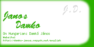 janos damko business card