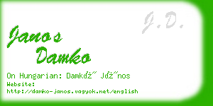 janos damko business card